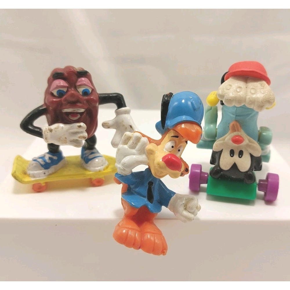 Vintage 90's Vinyl PVC Figures Lot Of 3 Animaniacs Raisins Bonkers